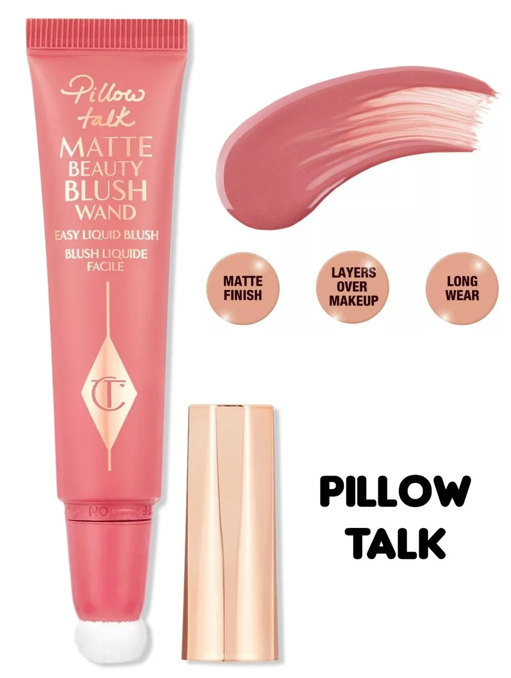 Charlotte Tilbury Matte Beauty Blush Wand / Liquid Blush - Pillow Talk